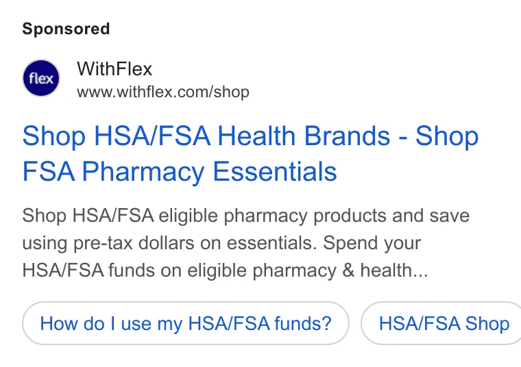 An ad Flex is running