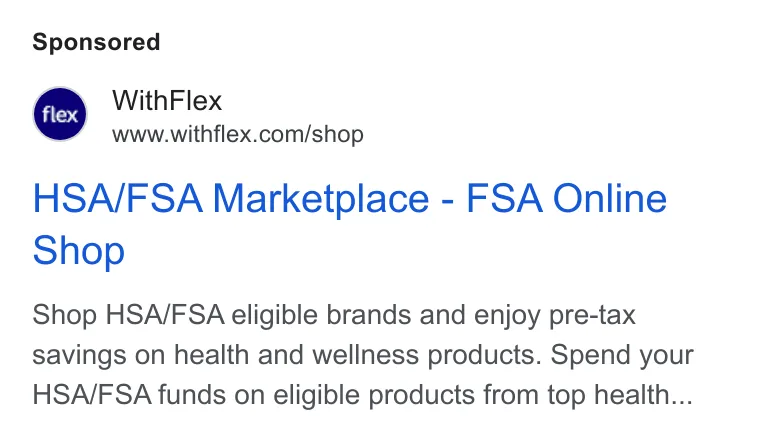 An ad Flex is running