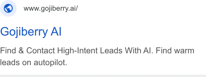 An ad Gojiberry AI is running