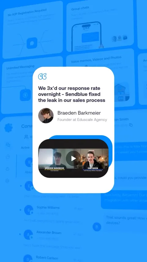 An ad Sendblue is running