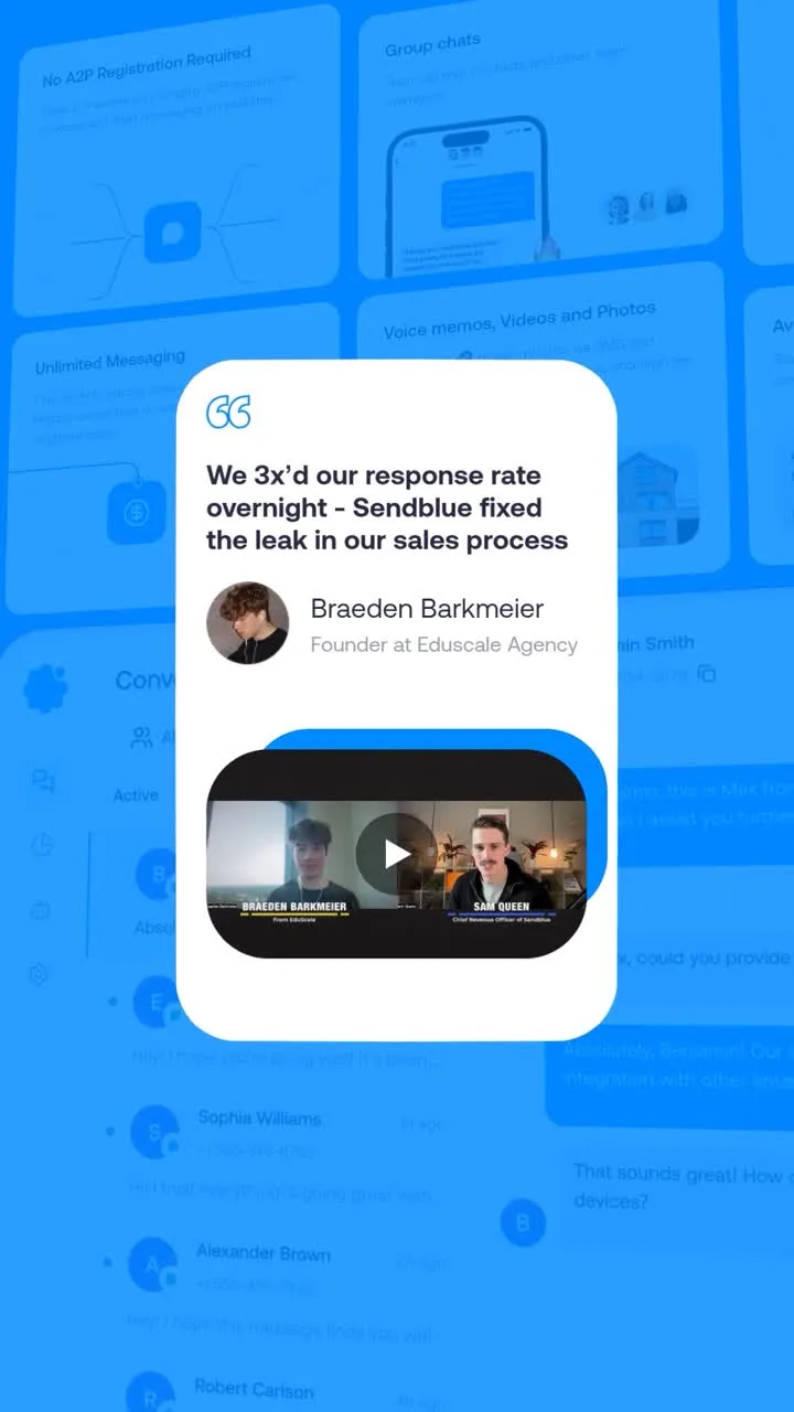 An ad Sendblue is running