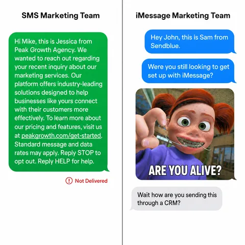 An ad Sendblue is running