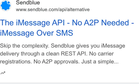 An ad Sendblue is running