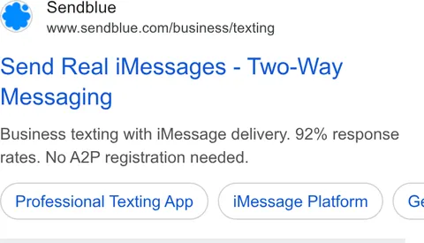 An ad Sendblue is running