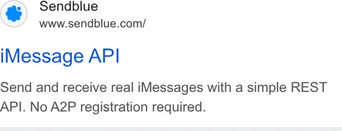 An ad Sendblue is running