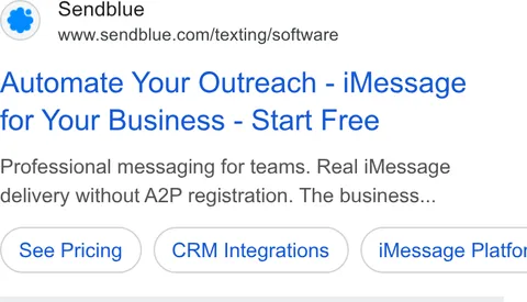 An ad Sendblue is running