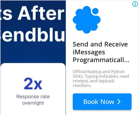 An ad Sendblue is running