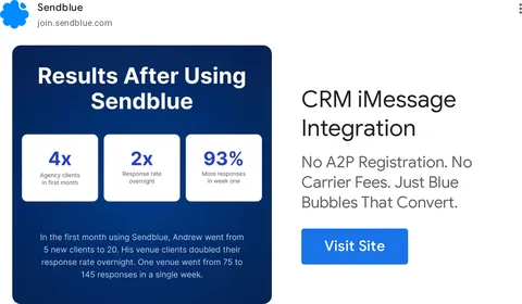 An ad Sendblue is running