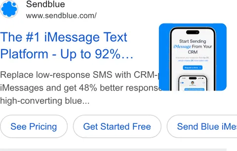 An ad Sendblue is running