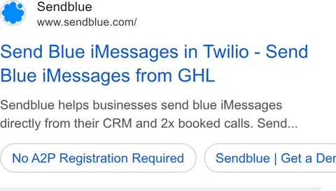 An ad Sendblue is running