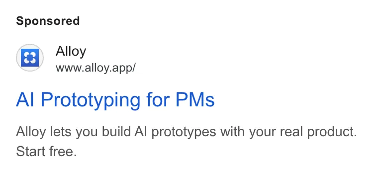 An ad Alloy is running