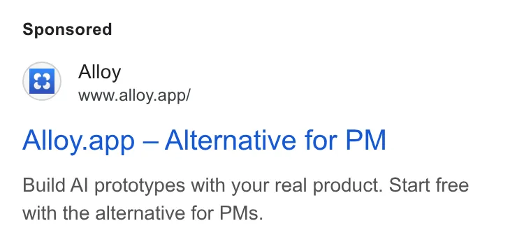 An ad Alloy is running