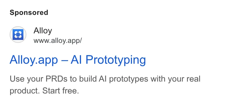 An ad Alloy is running