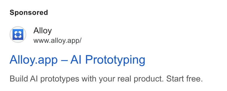 An ad Alloy is running