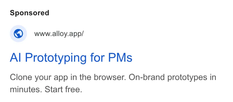 An ad Alloy is running