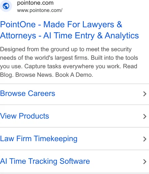 An ad PointOne is running