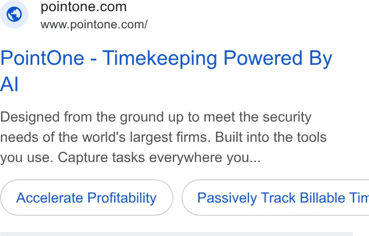 An ad PointOne is running