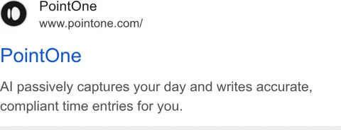 An ad PointOne is running