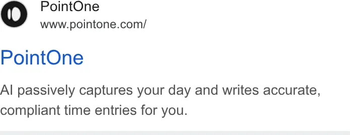 An ad PointOne is running