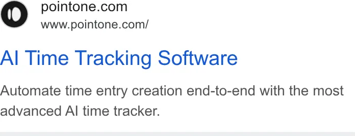 An ad PointOne is running