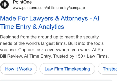 An ad PointOne is running