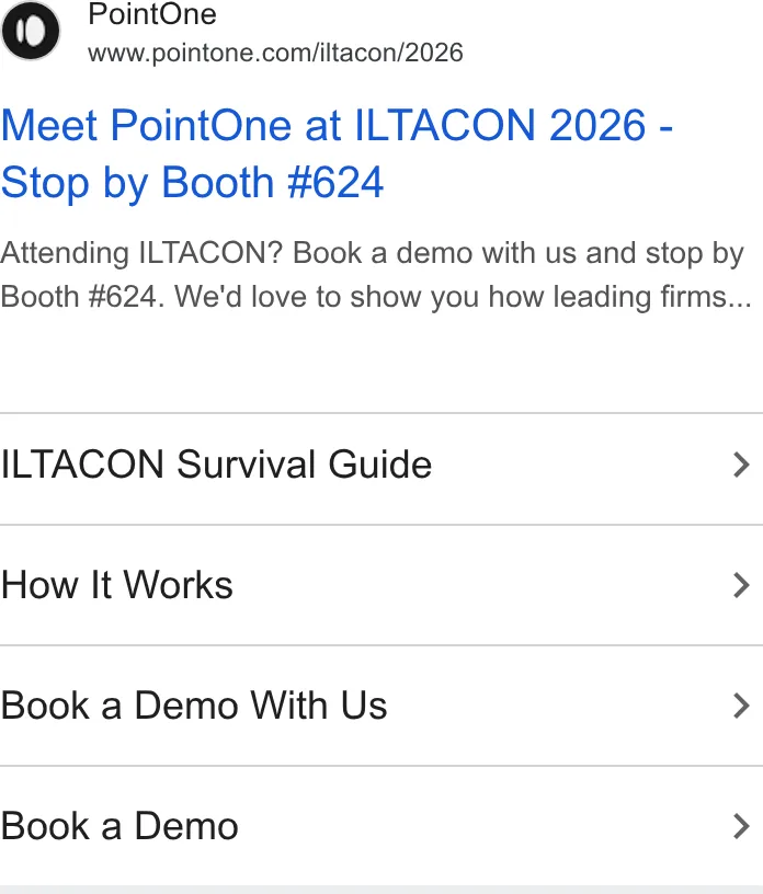 An ad PointOne is running