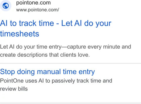 An ad PointOne is running
