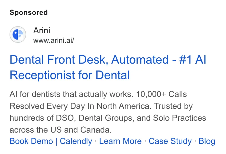 An ad Arini is running