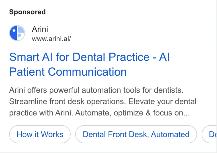 An ad Arini is running