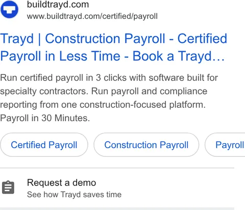 An ad Buildtrayd is running