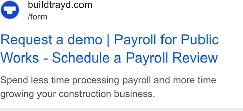 An ad Buildtrayd is running