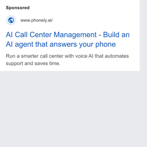 An ad Phonely AI is running