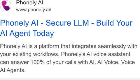An ad Phonely AI is running