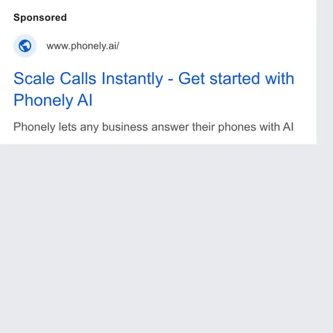 An ad Phonely AI is running