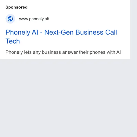 An ad Phonely AI is running