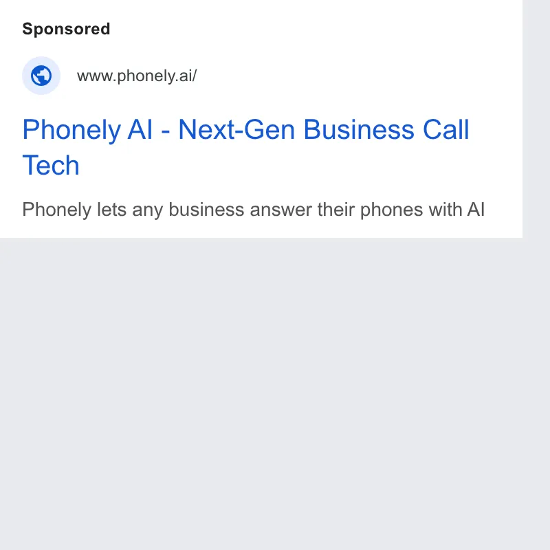 An ad Phonely AI is running