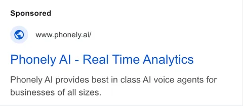 An ad Phonely AI is running