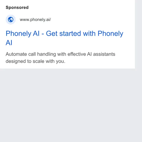 An ad Phonely AI is running