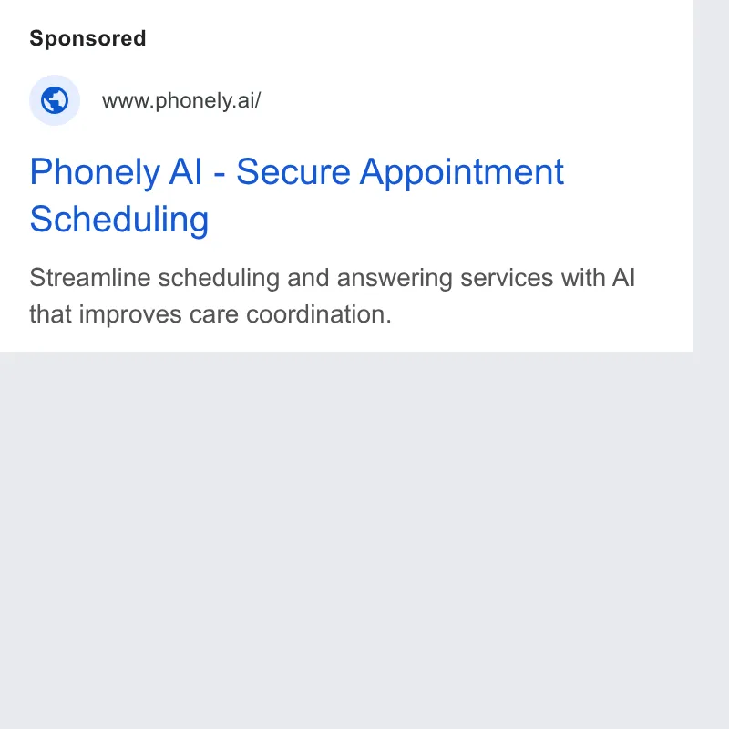 An ad Phonely AI is running