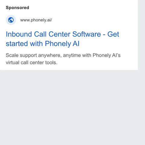 An ad Phonely AI is running