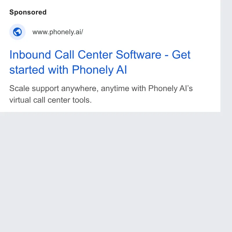 An ad Phonely AI is running