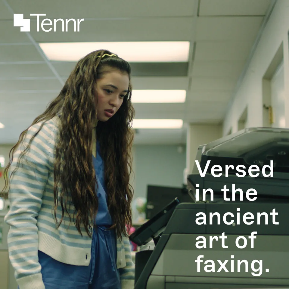 An ad Tennr is running
