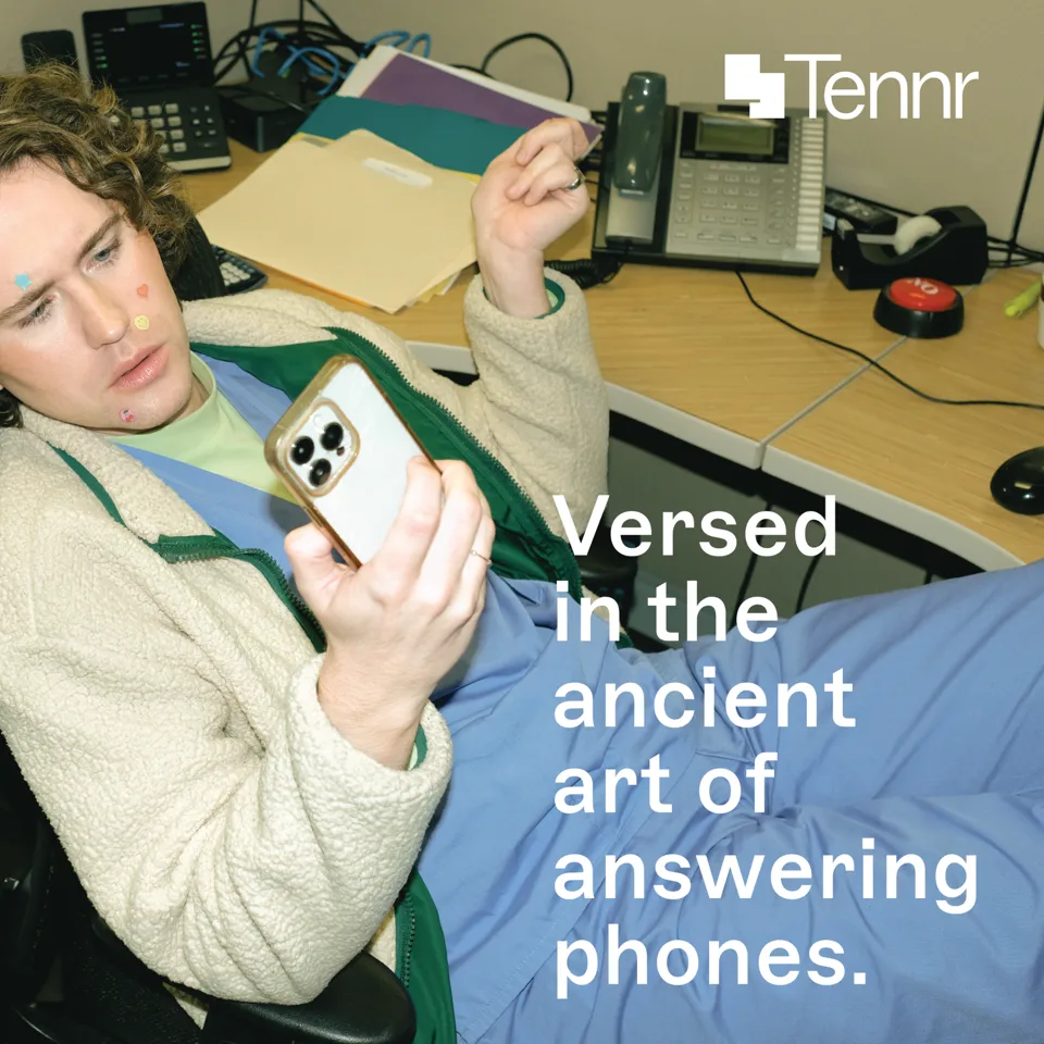 An ad Tennr is running