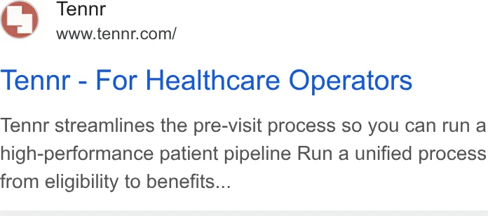An ad Tennr is running