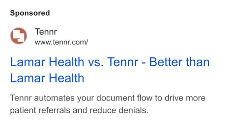 An ad Tennr is running
