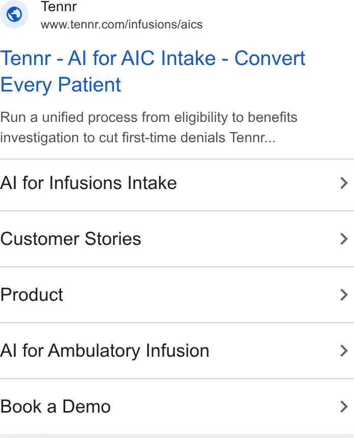 An ad Tennr is running