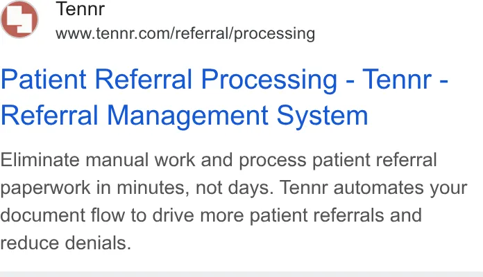 An ad Tennr is running