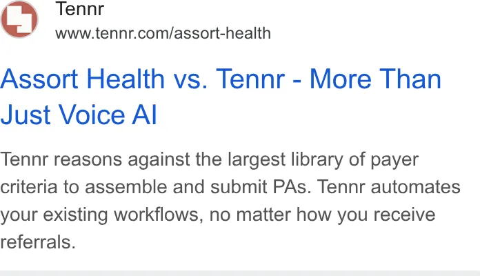 An ad Tennr is running
