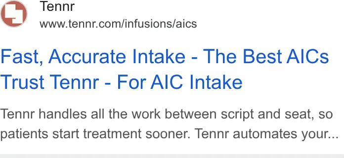 An ad Tennr is running
