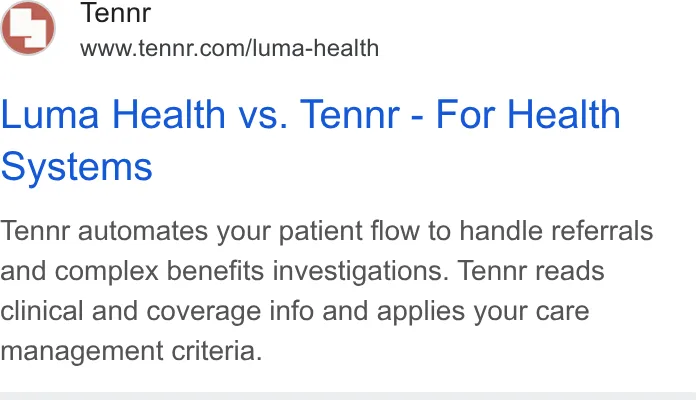 An ad Tennr is running